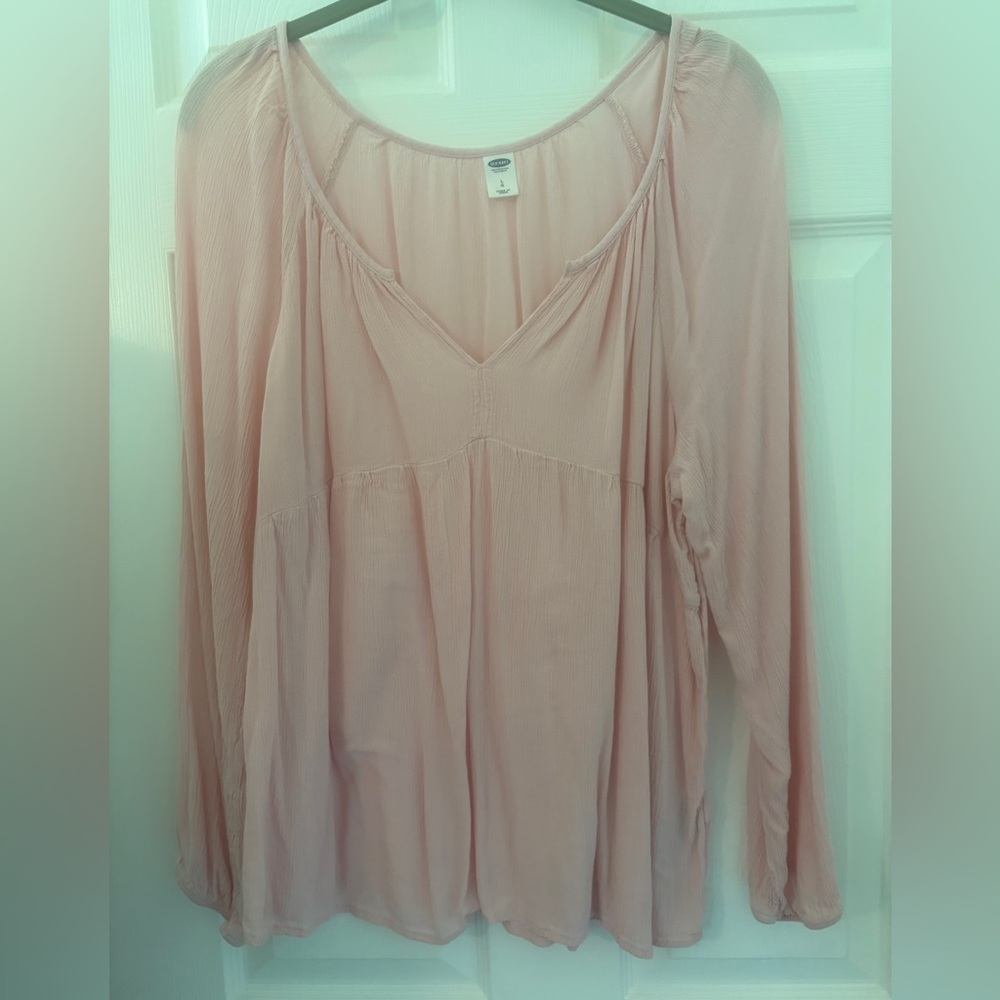 EUC, Old Navy Women's Blush Long Sleeve Blouse
